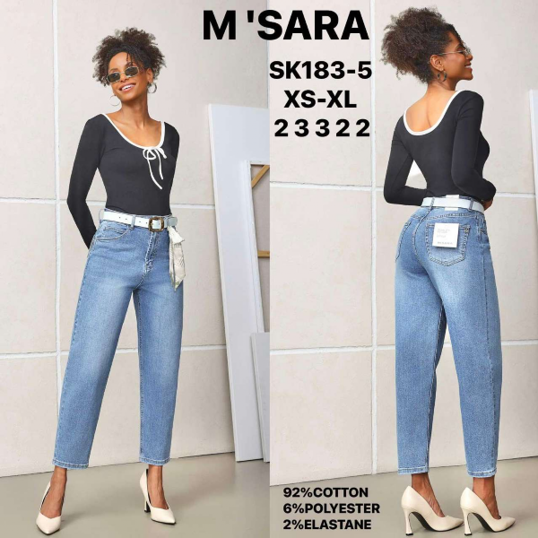 Spodnie damskie jeans Roz XS-XL, 1 Kolor .Paczka 12 szt